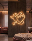 Néon LED Mural "Duo Cœurs : Ange & Démon"