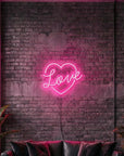 Néon LED Mural "Love" en Cœur
