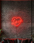 Néon LED Mural "Love" en Cœur