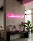 Néon LED Mural "La vie en rose" Chill'Neon