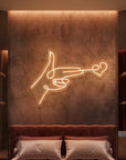 Néon LED Mural "Love Gun"