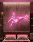 Néon LED Mural "Love Gun"