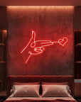 Néon LED Mural "Love Gun"