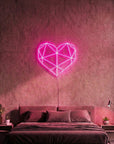 Néon LED Mural "Cœur Géométrique"