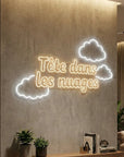 Néon LED Mural "Tête dans les nuages" Chill'Neon