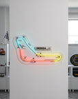 Néon LED mural tracé du circuit de Monza F1, déco garage passionné de course