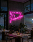 Néon LED Mural "Welcome To Paradise"