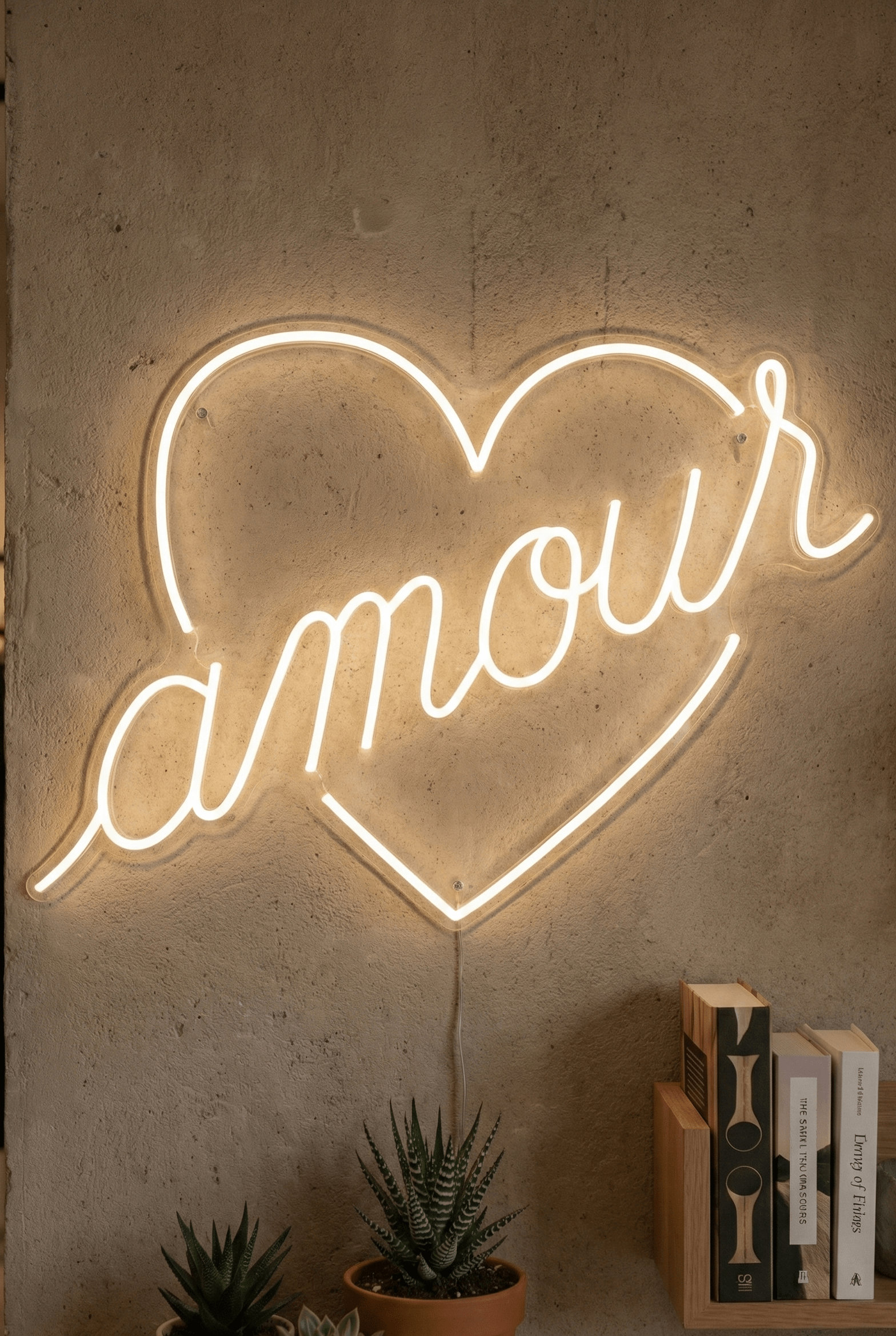 Néon LED Mural "Amour + Coeur" Chill'Neon