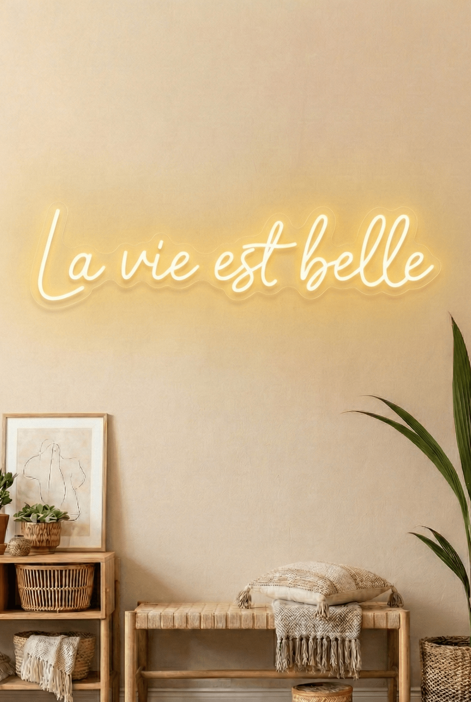 Enseigne Néon "La Vie est Belle" pour Salon et Chambre – Déco Design Chill'Neon