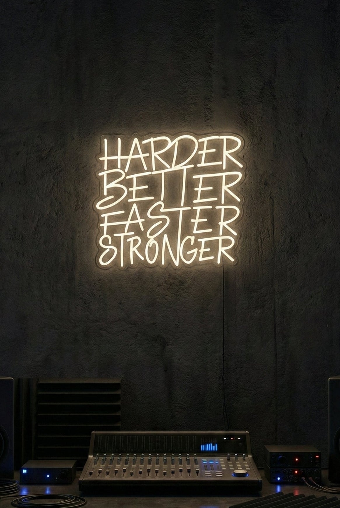 Néon LED Mural "Harder Better Faster Stronger" Chill'Neon