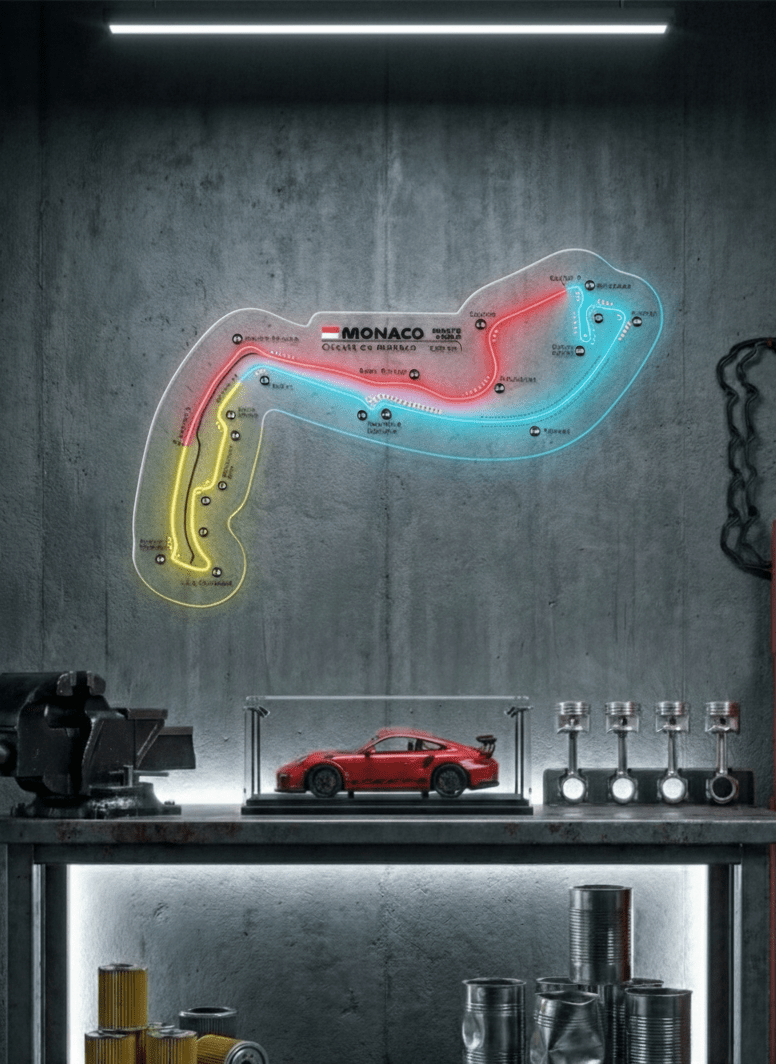 Néon LED Mural "Circuit de Monaco" Chill'Neon