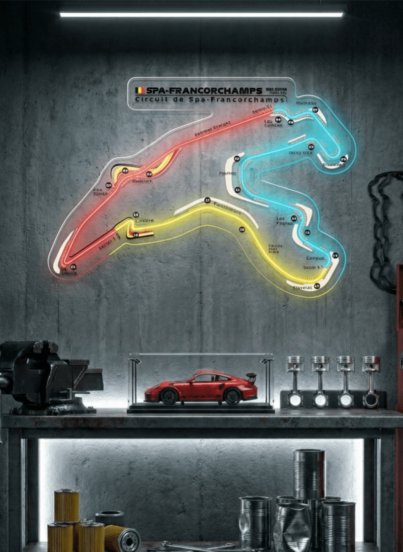 Néon LED Mural "Circuit de Spa-Francorchamps" Chill'Neon