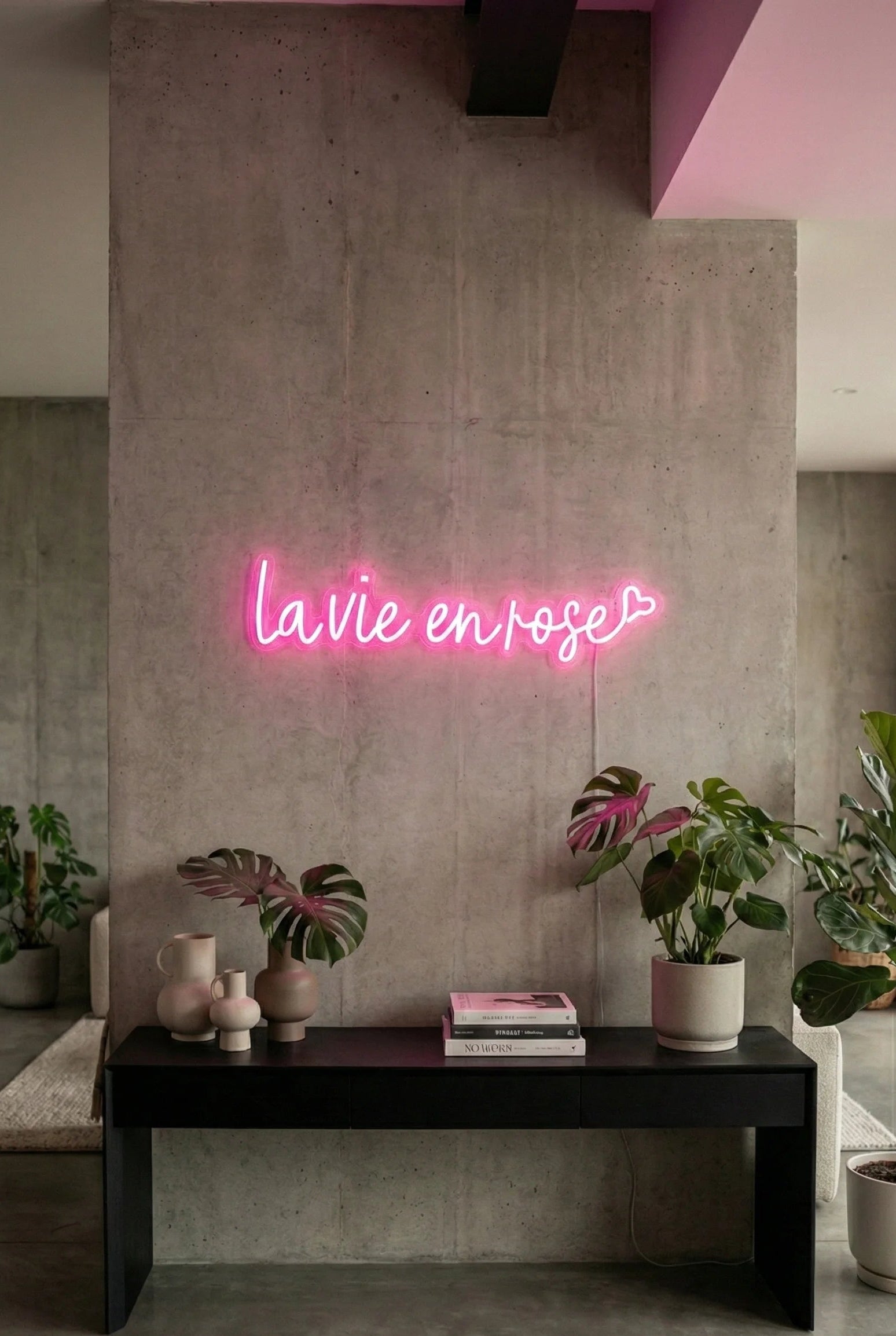 Néon LED Mural "La vie en rose" Chill'Neon