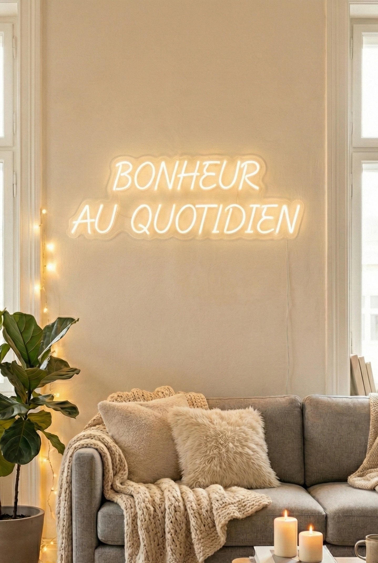 Néon LED Mural "Bonheur au quotidien" Chill'Neon