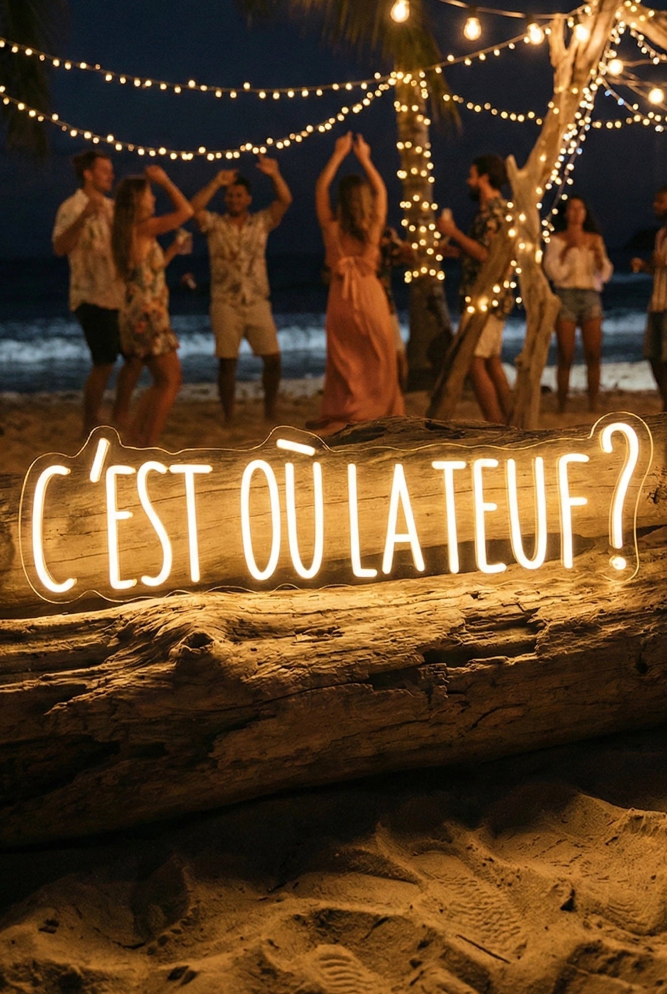 Néon LED Mural "C'est où la teuf ?" Chill'Neon