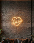 Néon LED Mural "Love" en Cœur
