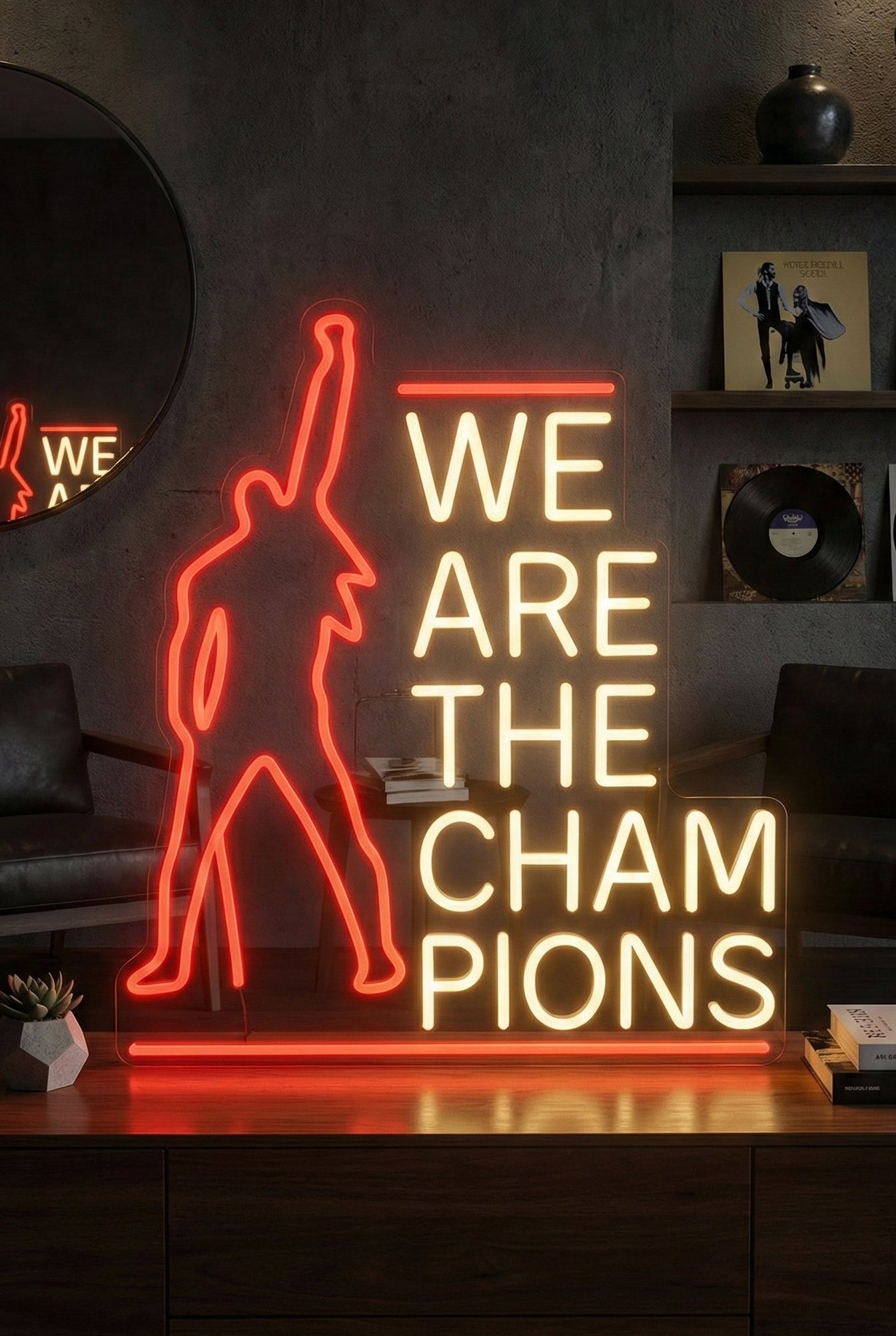 Néon LED Mural "We are the champions" Chill'Neon