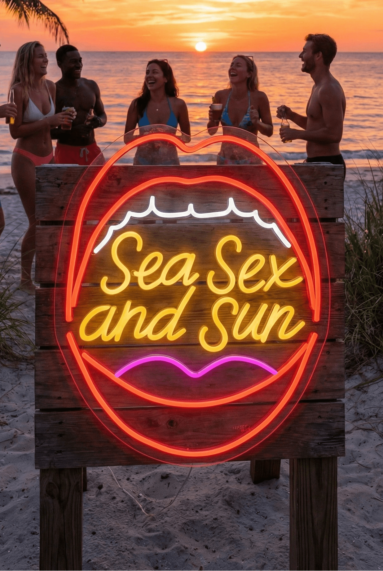 Néon LED Mural "Sea Sex and Sun" Chill'Neon
