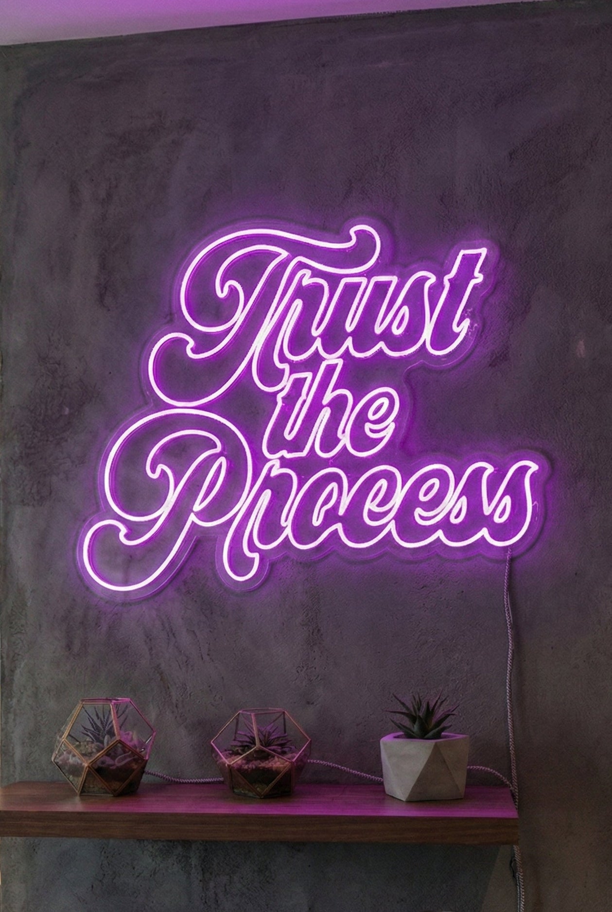 Néon LED Mural "Trust the process" Chill'Neon