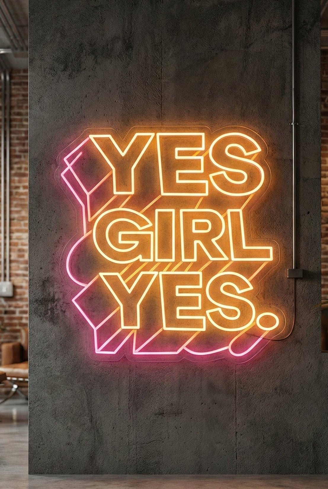 Néon LED Mural "Yes Girl Yes" Chill'Neon