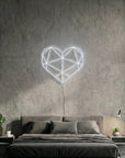 Néon LED Mural "Cœur Géométrique"