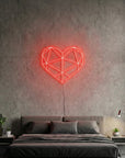 Néon LED Mural "Cœur Géométrique"