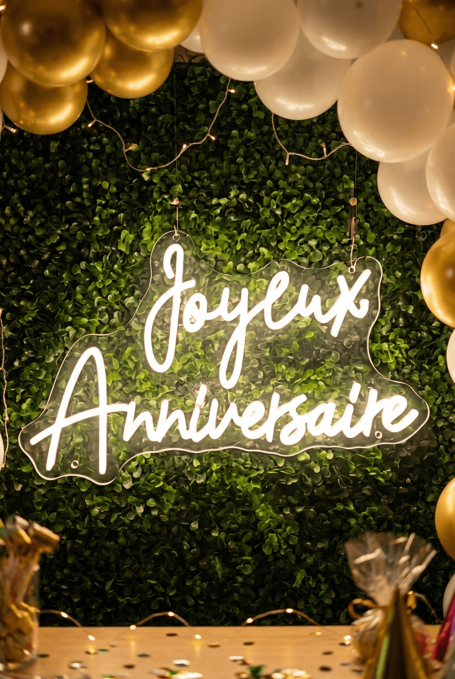 Néon LED Mural "Joyeux Anniversaire"