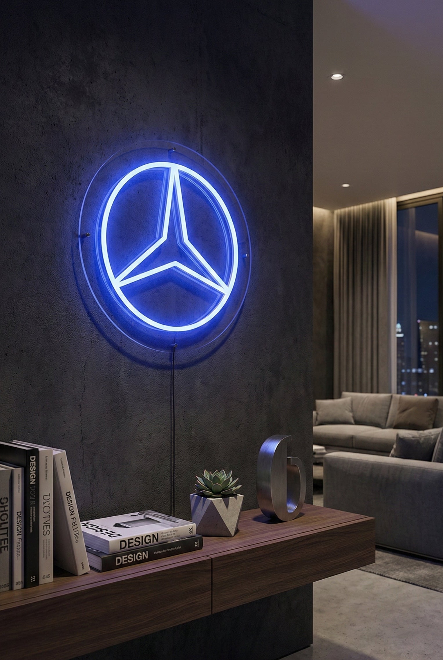 Néon LED Mural "Logo Mercedes" Chill'Neon