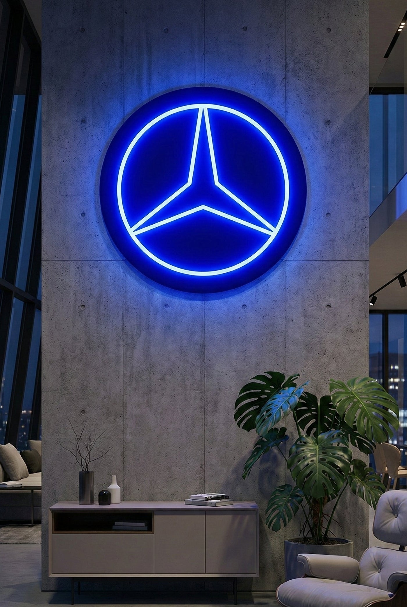 Néon LED Mural "Logo Mercedes" Chill'Neon