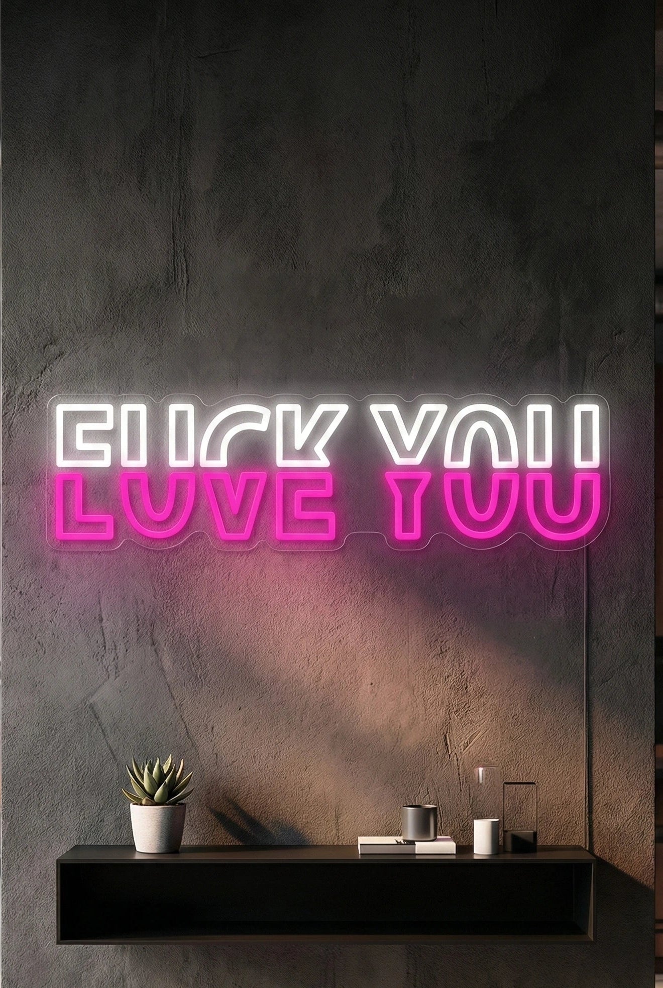 Néon LED Mural "FUCK / LOVE YOU" Chill'Neon
