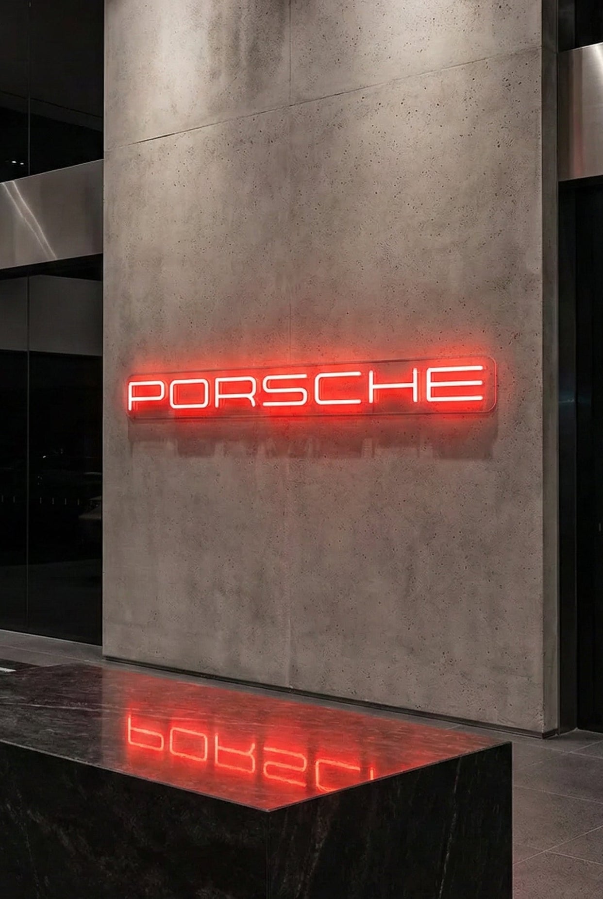 Néon LED Mural Logo "PORSCHE" Chill'Neon