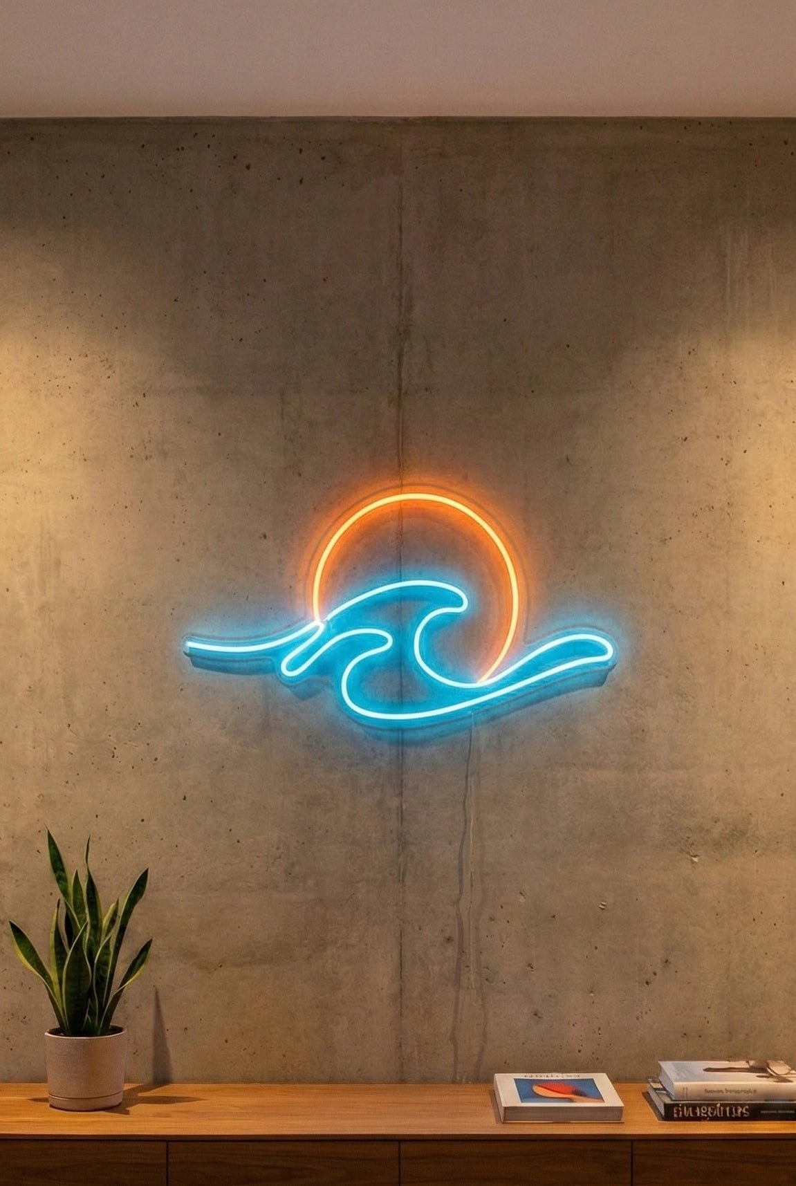 Néon LED Mural "Vague Soleil" Chill'Neon