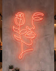 Néon LED Mural "Visage Floral" Chill'Neon