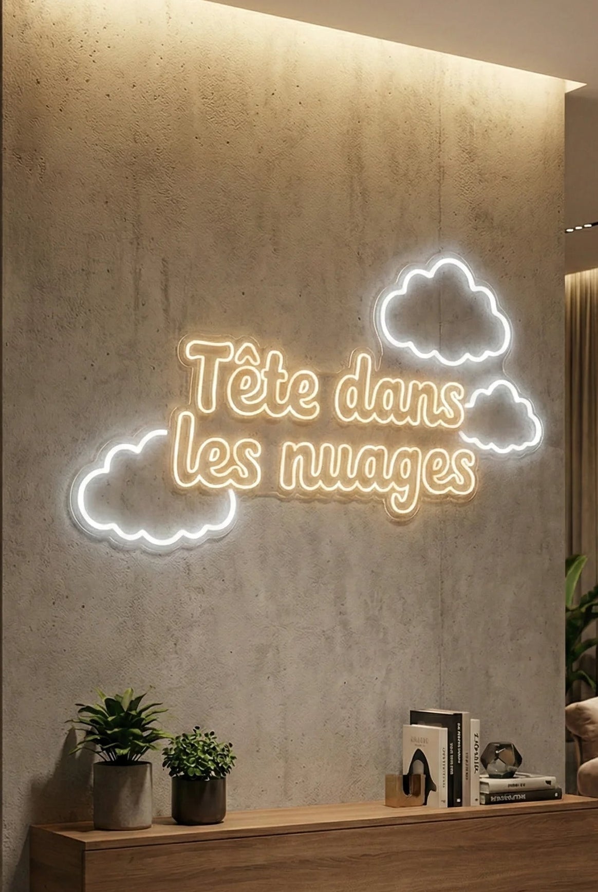Néon LED Mural "Tête dans les nuages" Chill'Neon