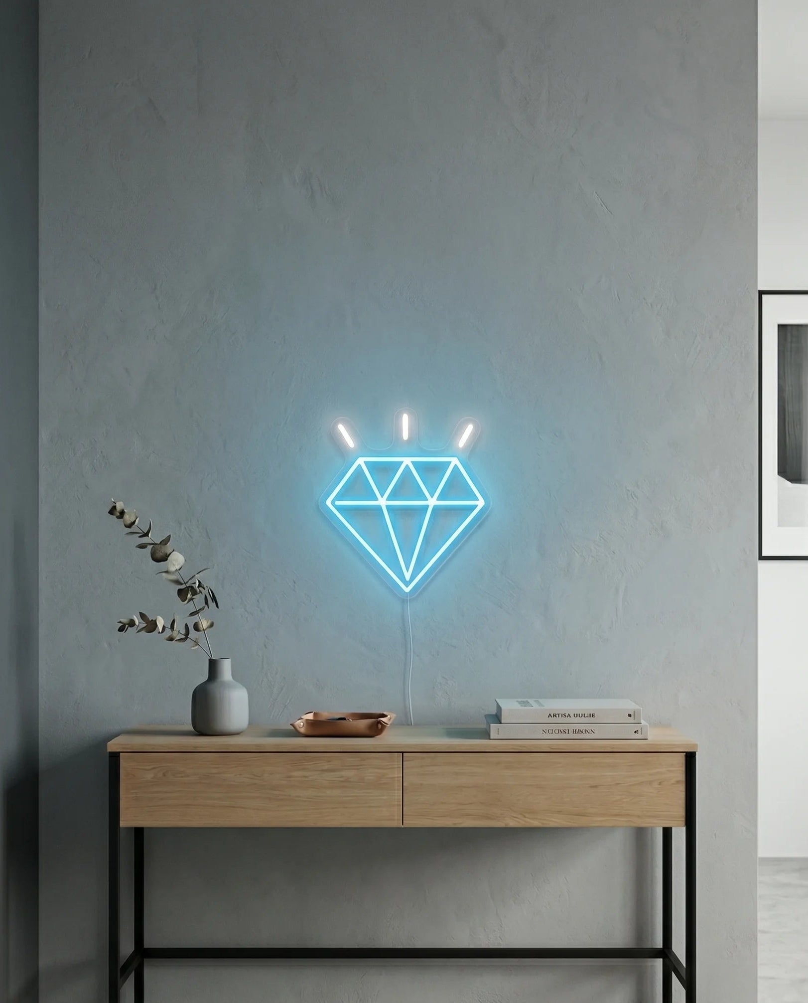 neon-led-diamant-orange-dore-decoration-murale