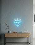 Néon LED mural diamant pour déco murale luxe et géométrique