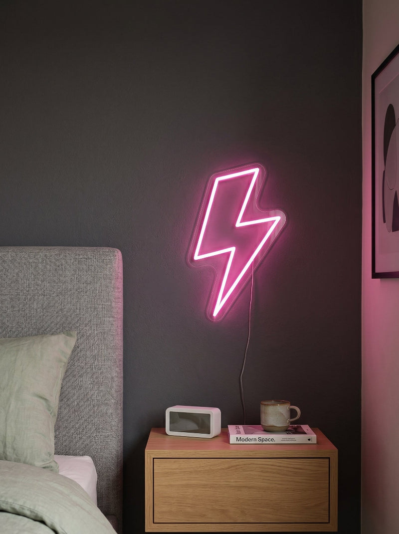 Néon LED mural éclair foudre pour déco de chambre et gaming setup