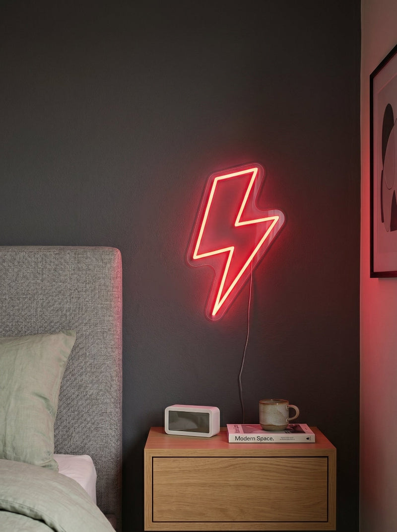 Néon LED mural éclair foudre pour déco de chambre et gaming setup