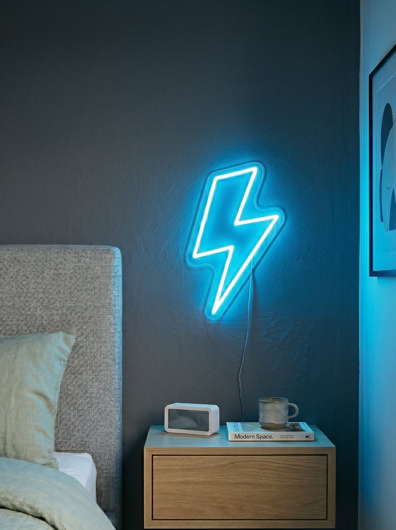 Néon LED mural éclair foudre pour déco de chambre et gaming setup