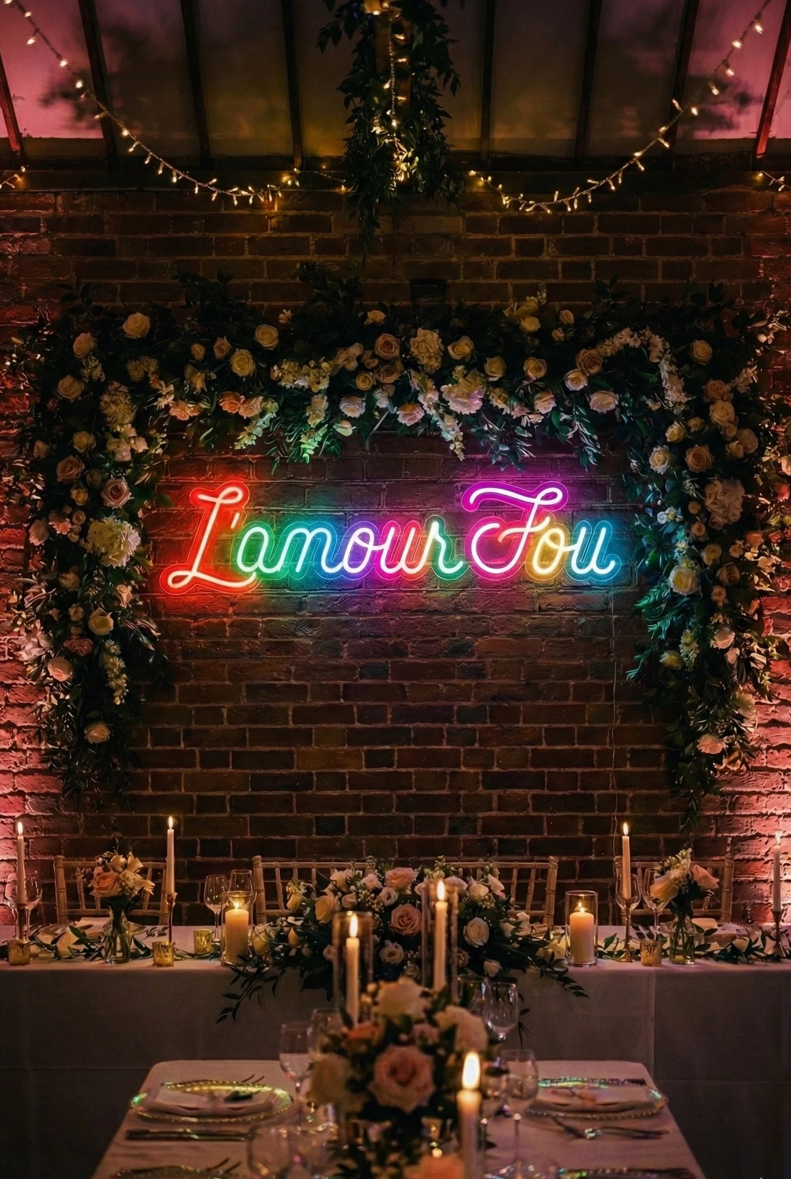 Néon LED Mural "L'Amour Fou"