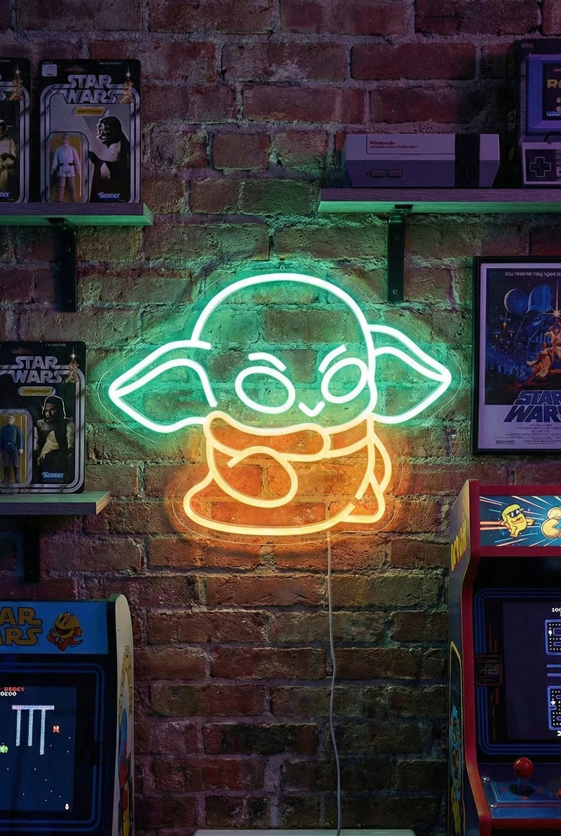 Néon LED mural Bébé Yoda Star Wars pour déco de chambre et gaming