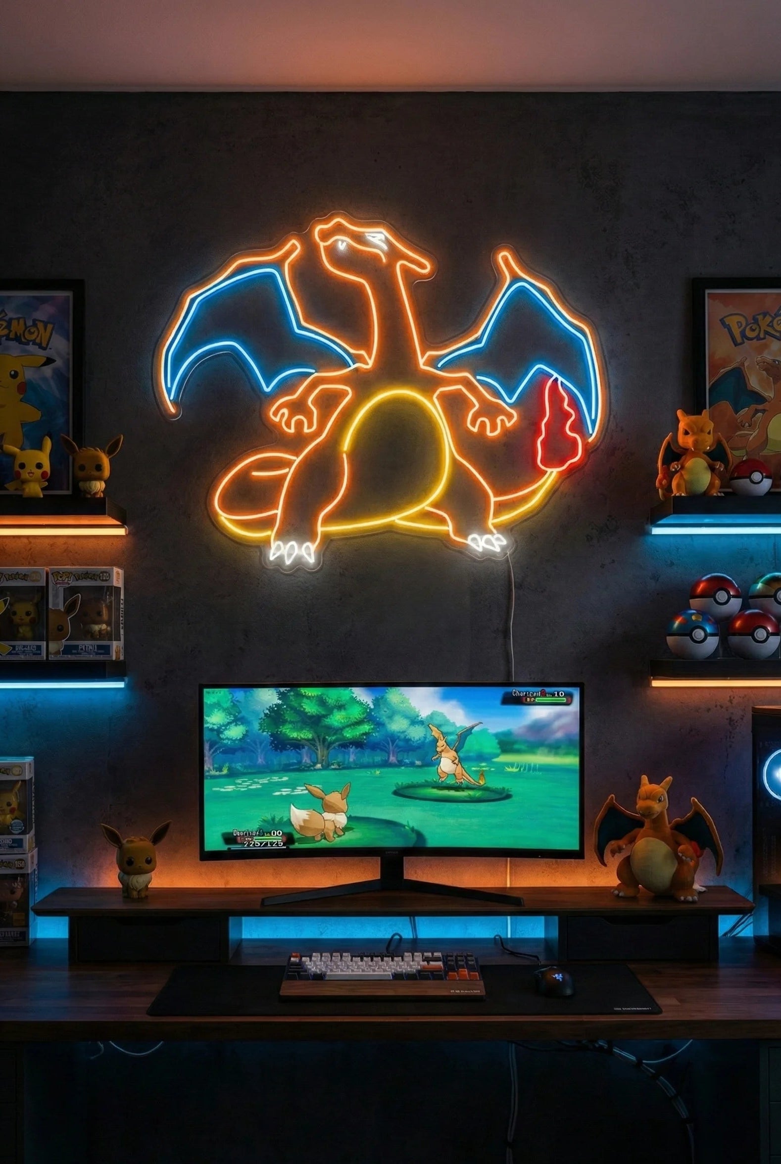 Néon LED Mural "Dracaufeu" Chill'Neon