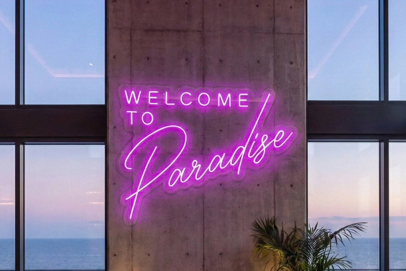 Néon LED Mural "Welcome To Paradise" Chill'Neon