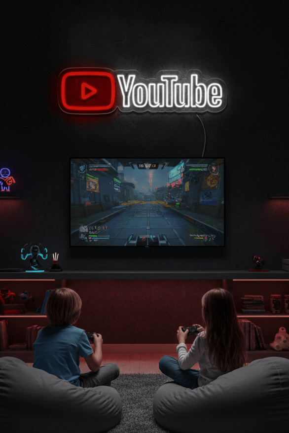 Néon LED Mural "Youtube" Chill'Neon