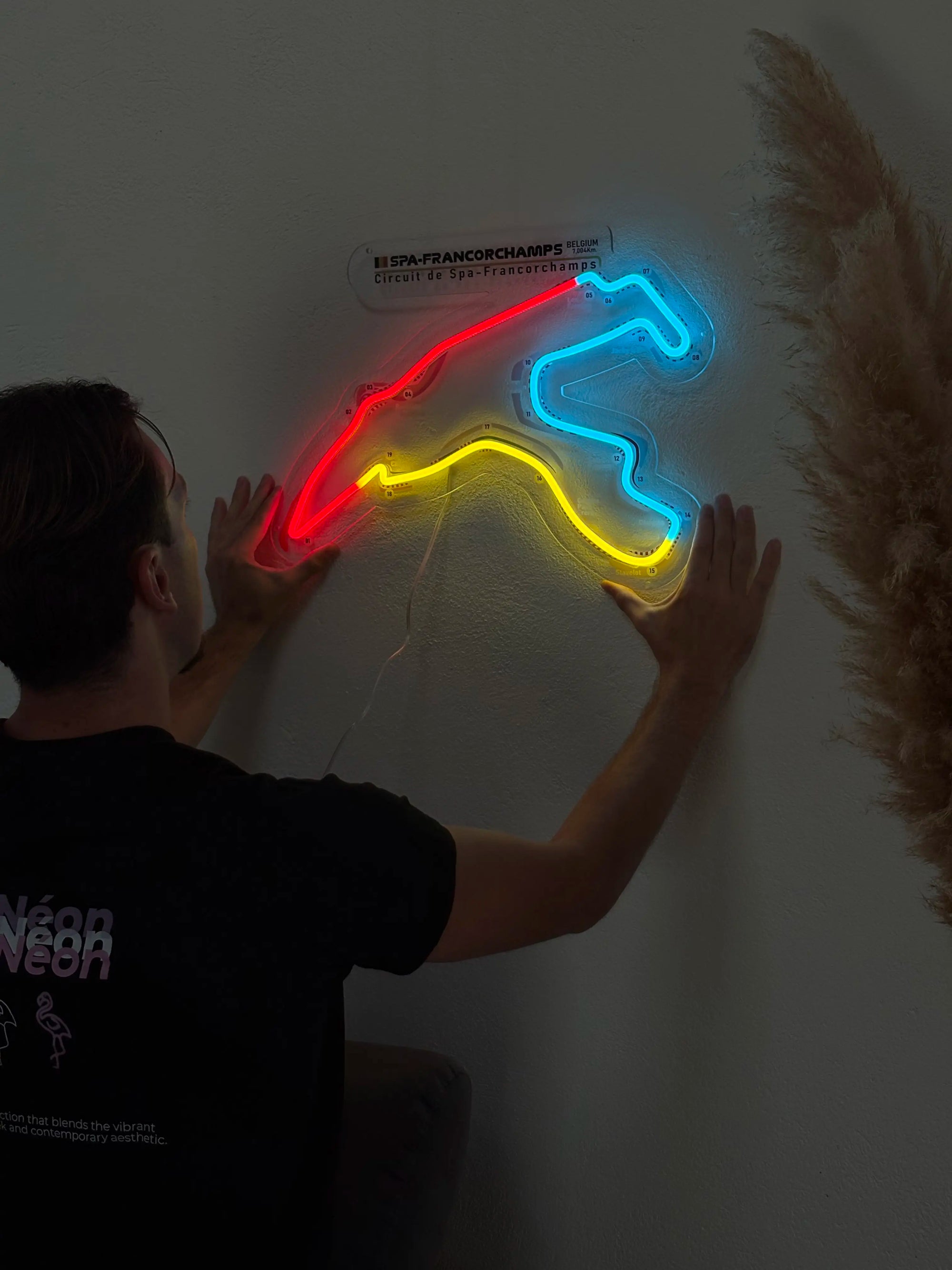 Néon LED Circuit Spa-Francorchamps mural rouge – Chill'Neon